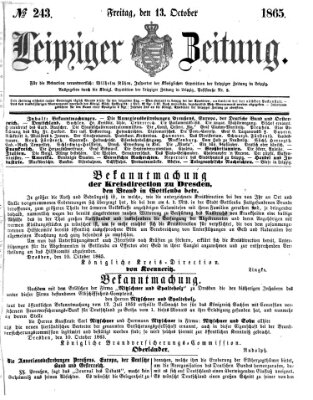 Leipziger Zeitung Freitag 13. Oktober 1865