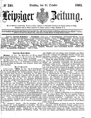 Leipziger Zeitung Dienstag 17. Oktober 1865