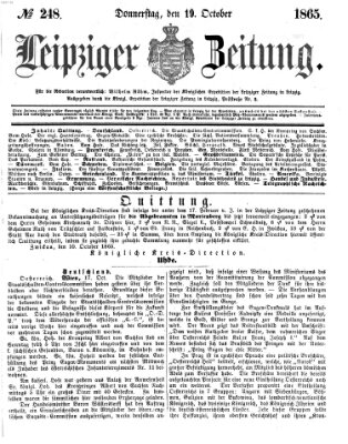 Leipziger Zeitung Donnerstag 19. Oktober 1865