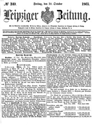 Leipziger Zeitung Freitag 20. Oktober 1865