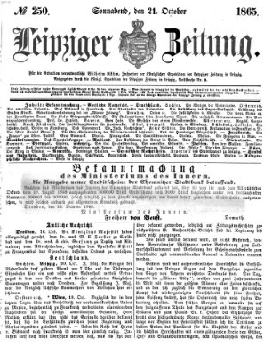 Leipziger Zeitung Samstag 21. Oktober 1865