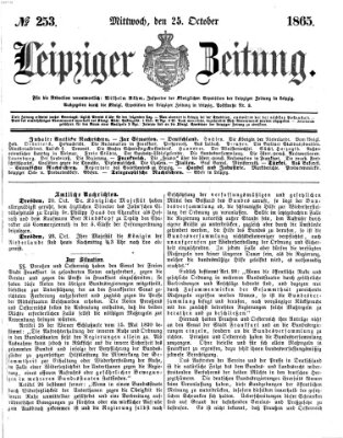 Leipziger Zeitung Mittwoch 25. Oktober 1865