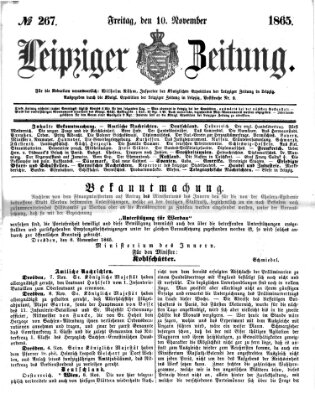 Leipziger Zeitung Freitag 10. November 1865