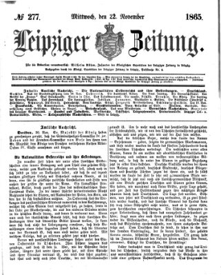 Leipziger Zeitung Mittwoch 22. November 1865