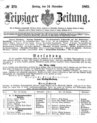 Leipziger Zeitung Freitag 24. November 1865