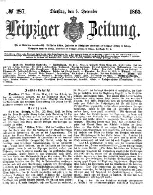 Leipziger Zeitung Dienstag 5. Dezember 1865