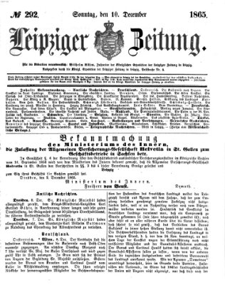 Leipziger Zeitung Sonntag 10. Dezember 1865