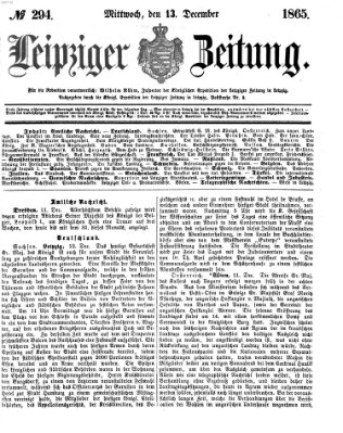 Leipziger Zeitung Mittwoch 13. Dezember 1865