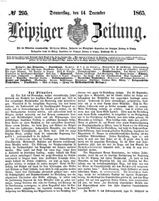 Leipziger Zeitung Donnerstag 14. Dezember 1865