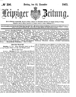 Leipziger Zeitung Freitag 15. Dezember 1865