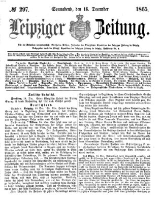 Leipziger Zeitung Samstag 16. Dezember 1865