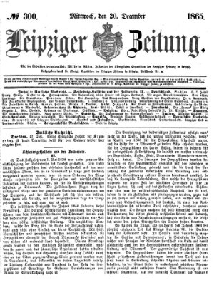 Leipziger Zeitung Mittwoch 20. Dezember 1865