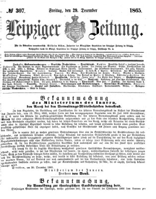 Leipziger Zeitung Freitag 29. Dezember 1865