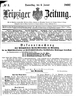 Leipziger Zeitung Donnerstag 4. Januar 1866