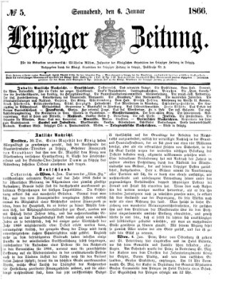 Leipziger Zeitung Samstag 6. Januar 1866