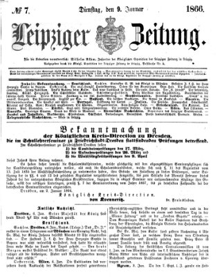 Leipziger Zeitung Dienstag 9. Januar 1866