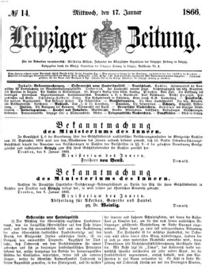 Leipziger Zeitung Mittwoch 17. Januar 1866