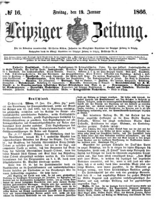 Leipziger Zeitung Freitag 19. Januar 1866