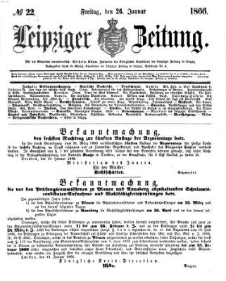 Leipziger Zeitung Freitag 26. Januar 1866