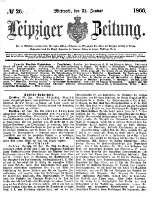 Leipziger Zeitung Mittwoch 31. Januar 1866