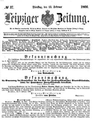 Leipziger Zeitung Dienstag 13. Februar 1866