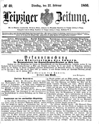 Leipziger Zeitung Dienstag 27. Februar 1866