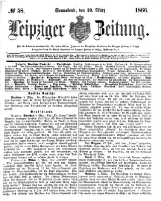 Leipziger Zeitung Samstag 10. März 1866