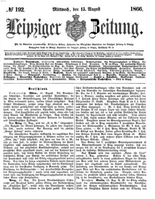 Leipziger Zeitung Mittwoch 15. August 1866