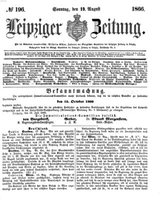 Leipziger Zeitung Sonntag 19. August 1866