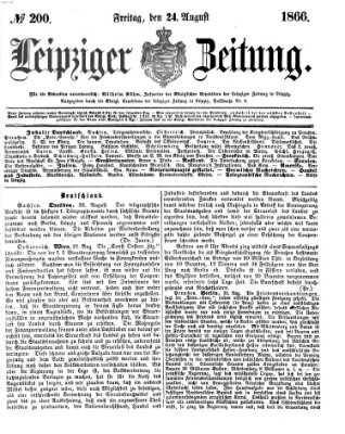 Leipziger Zeitung Freitag 24. August 1866
