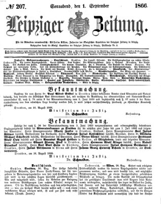 Leipziger Zeitung Samstag 1. September 1866