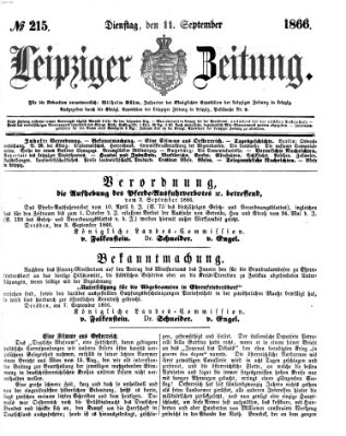 Leipziger Zeitung Dienstag 11. September 1866