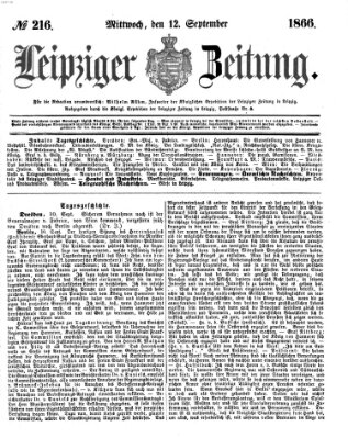 Leipziger Zeitung Mittwoch 12. September 1866