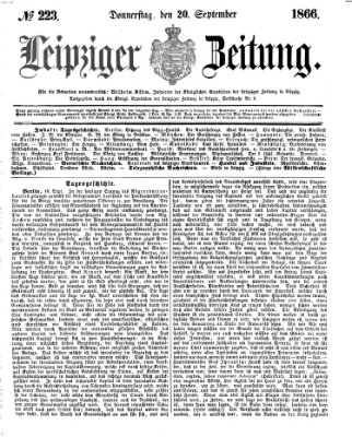 Leipziger Zeitung Donnerstag 20. September 1866