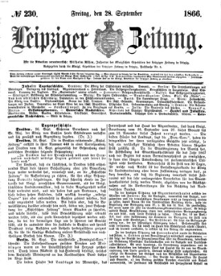 Leipziger Zeitung Freitag 28. September 1866