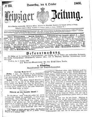 Leipziger Zeitung Donnerstag 4. Oktober 1866