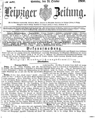 Leipziger Zeitung Sonntag 21. Oktober 1866