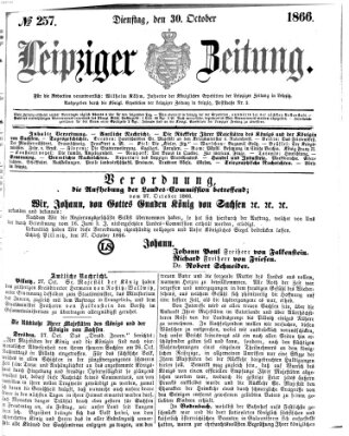 Leipziger Zeitung Dienstag 30. Oktober 1866