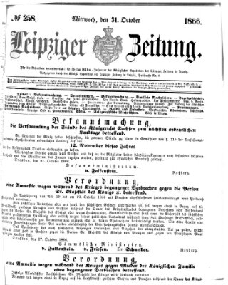 Leipziger Zeitung Mittwoch 31. Oktober 1866