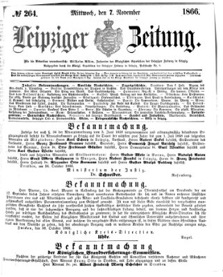 Leipziger Zeitung Mittwoch 7. November 1866