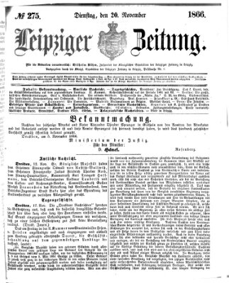 Leipziger Zeitung Dienstag 20. November 1866