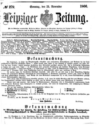 Leipziger Zeitung Sonntag 25. November 1866