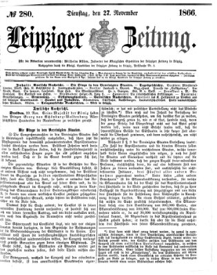 Leipziger Zeitung Dienstag 27. November 1866