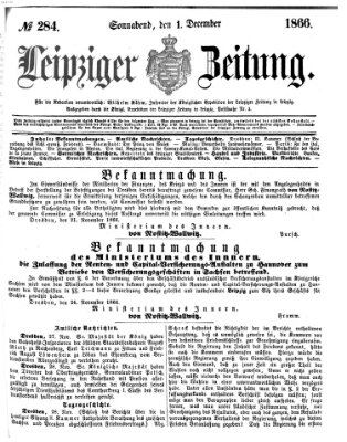 Leipziger Zeitung Samstag 1. Dezember 1866