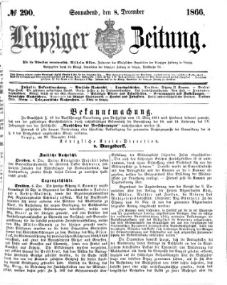 Leipziger Zeitung Samstag 8. Dezember 1866