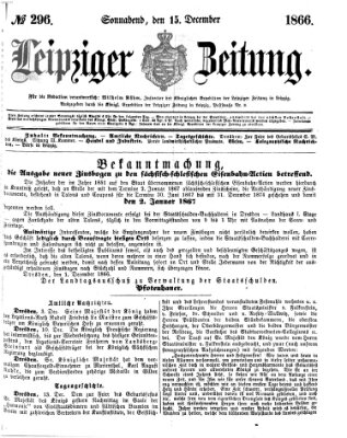 Leipziger Zeitung Samstag 15. Dezember 1866