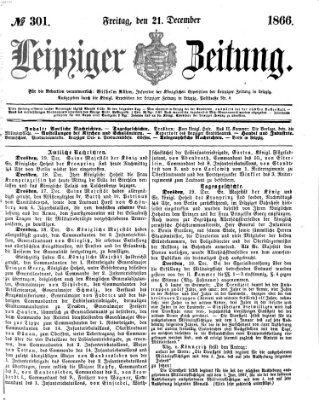 Leipziger Zeitung Freitag 21. Dezember 1866