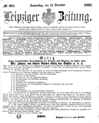 Leipziger Zeitung Donnerstag 27. Dezember 1866