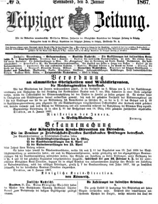 Leipziger Zeitung Samstag 5. Januar 1867