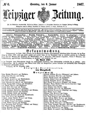 Leipziger Zeitung Sonntag 6. Januar 1867